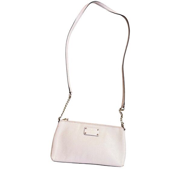 Kate Spade New York Leather Crossbody Bag With Chain Strap & Zipper Closure - Picture 1 of 11